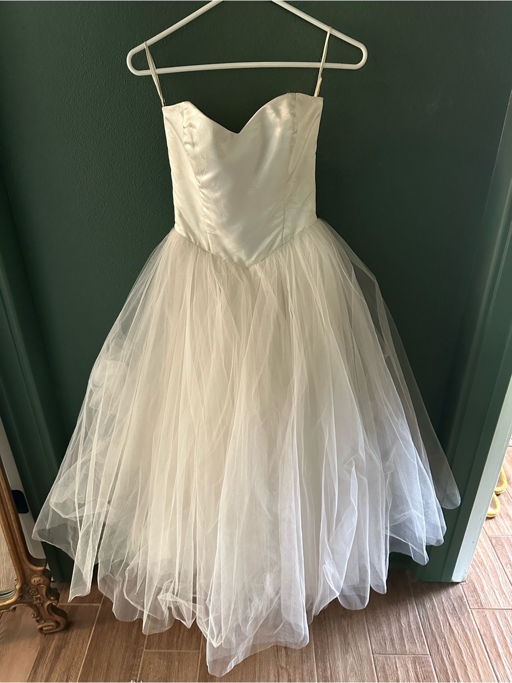 Ivory Tulle A-Line Strapless Dress
